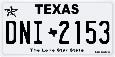 TX license plate DNI2153