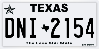 TX license plate DNI2154