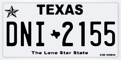 TX license plate DNI2155