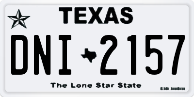TX license plate DNI2157