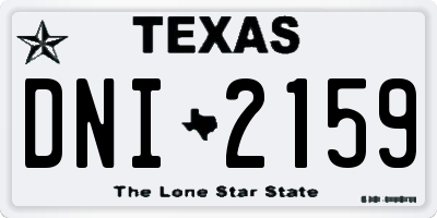 TX license plate DNI2159