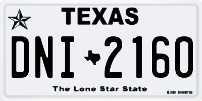 TX license plate DNI2160