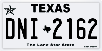 TX license plate DNI2162