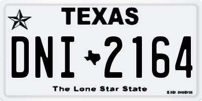 TX license plate DNI2164