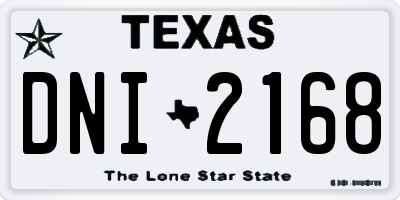 TX license plate DNI2168