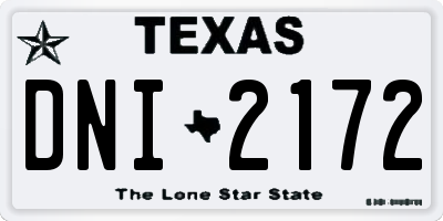 TX license plate DNI2172