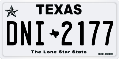 TX license plate DNI2177