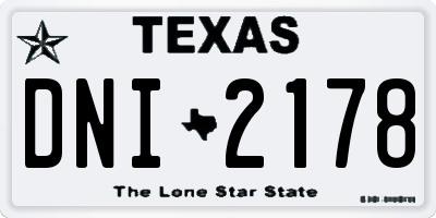 TX license plate DNI2178