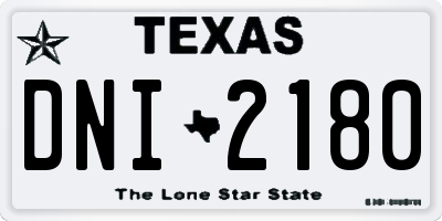 TX license plate DNI2180