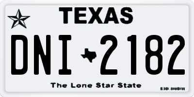 TX license plate DNI2182