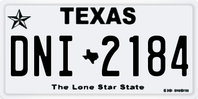 TX license plate DNI2184