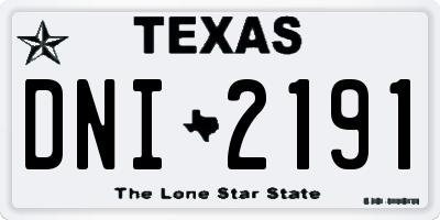 TX license plate DNI2191