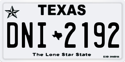 TX license plate DNI2192