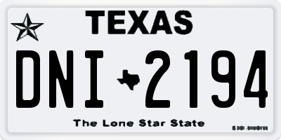 TX license plate DNI2194
