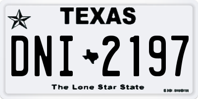 TX license plate DNI2197