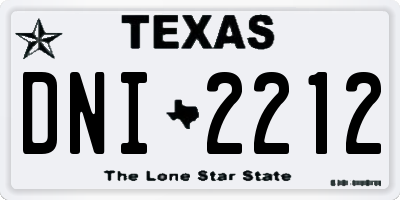 TX license plate DNI2212