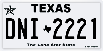 TX license plate DNI2221