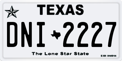 TX license plate DNI2227