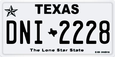 TX license plate DNI2228