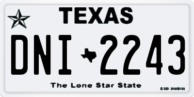 TX license plate DNI2243
