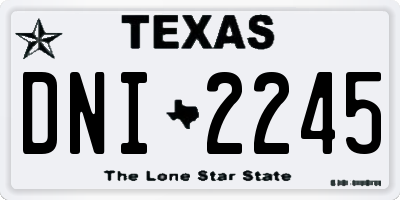 TX license plate DNI2245
