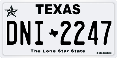 TX license plate DNI2247