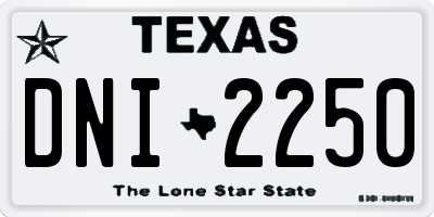 TX license plate DNI2250