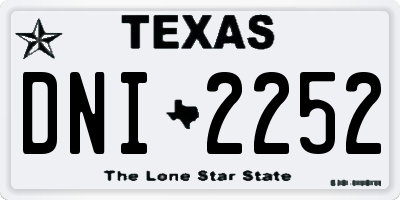 TX license plate DNI2252