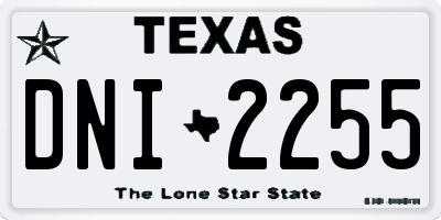 TX license plate DNI2255