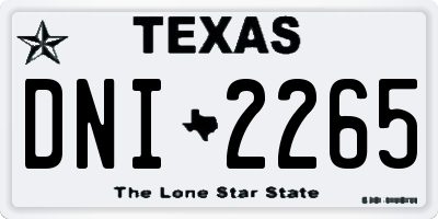 TX license plate DNI2265