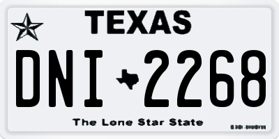 TX license plate DNI2268