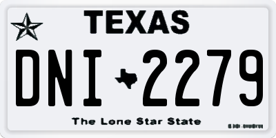 TX license plate DNI2279
