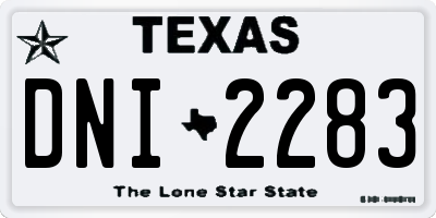 TX license plate DNI2283