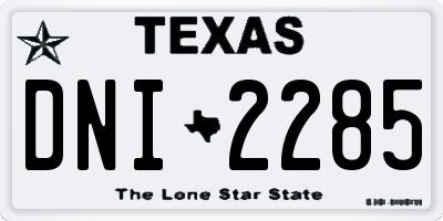 TX license plate DNI2285