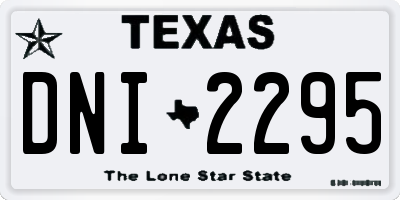 TX license plate DNI2295