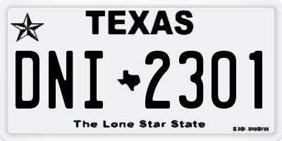 TX license plate DNI2301