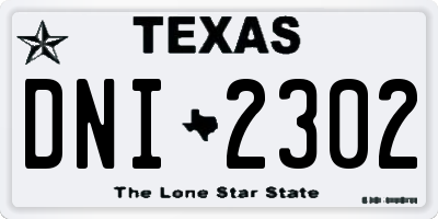 TX license plate DNI2302
