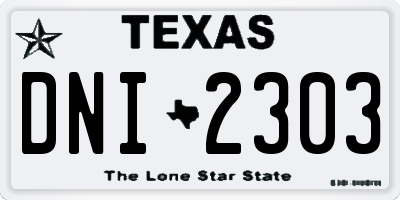 TX license plate DNI2303