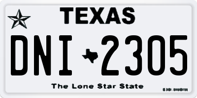 TX license plate DNI2305