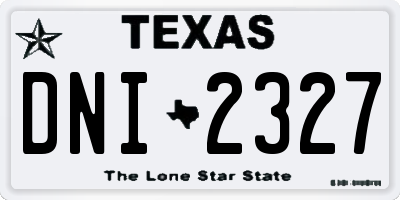 TX license plate DNI2327