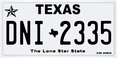 TX license plate DNI2335