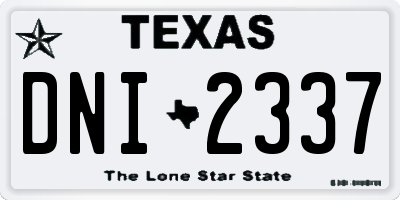 TX license plate DNI2337