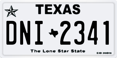TX license plate DNI2341