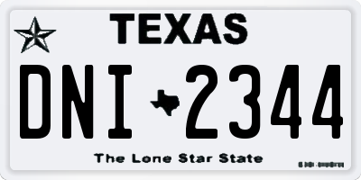 TX license plate DNI2344