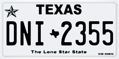 TX license plate DNI2355
