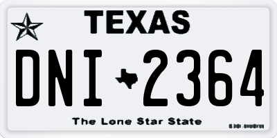 TX license plate DNI2364