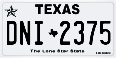 TX license plate DNI2375