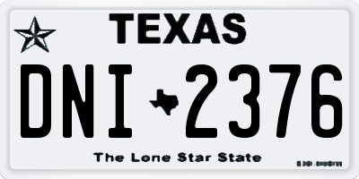 TX license plate DNI2376