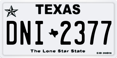 TX license plate DNI2377