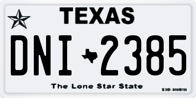 TX license plate DNI2385